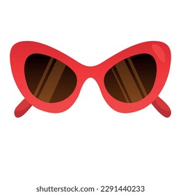 Vector cartoon image of sunglasses. The concept of recreation, travel and the beach. Colorful elements for design.