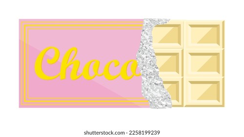 Vector cartoon image of a sweet chocolate bar. The concept of dessert and delicious treats. Valentine's Day, March 8, Mother's Day.