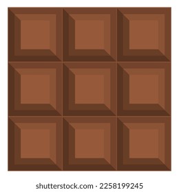 Vector cartoon image of a sweet chocolate bar. The concept of dessert and delicious treats. Valentine's Day, March 8, Mother's Day.