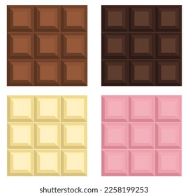 Vector cartoon image of a sweet chocolate bar. The concept of dessert and delicious treats. Valentine's Day, March 8, Mother's Day.