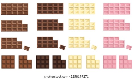 Vector cartoon image of a sweet chocolate bar. The concept of dessert and delicious treats. Valentine's Day, March 8, Mother's Day.