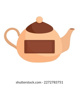 Vector cartoon image of a teapot with tea or coffee. An element in warm shades for your design. The concept of autumn comfort.