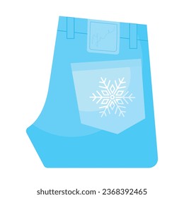 Vector cartoon image of winter clothes in blue shades. Elements for your design. Cold and new year concept