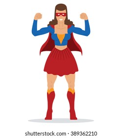 Vector Cartoon Image Woman Superhero Brown Stock Vector (Royalty Free ...