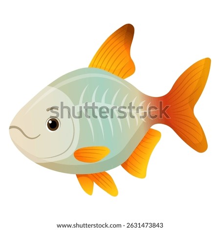 Vector cartoon image of X-ray fish. Animal concept for children