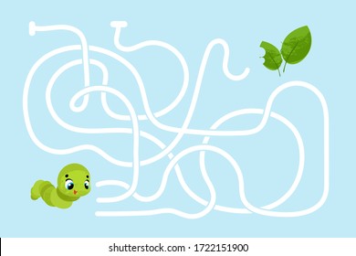 Vector cartoon insects. Vector illustrations for children books. Labyrinth. Educational game for children. 