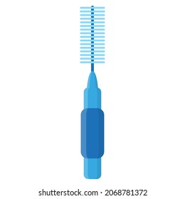 Pincel interdental de dibujos animados o hilo para llaves de limpieza. Concepto dental.