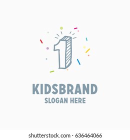 Vector cartoon isolated 1 sticker set. Alphabet can be used for scrap booking, posters, school projects.