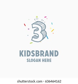 Vector cartoon isolated 3 sticker set. Alphabet can be used for scrap booking, posters, school projects.