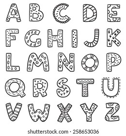 Vector Cartoon Isolated Alphabet Sticker Set Stock Vector (Royalty Free ...