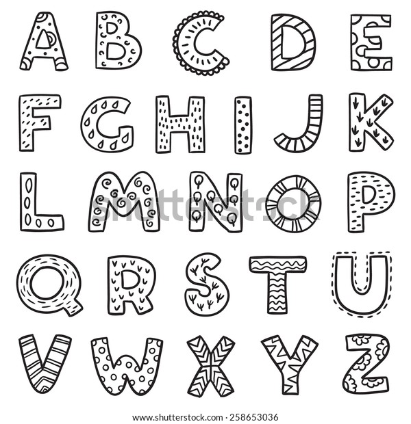 Vector Cartoon Isolated Alphabet Sticker Set Stock Vector (Royalty Free ...