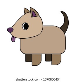 Vector cartoon isolated funny dog. Logo illustration. Isolated animal character. Animal vector icon. Cute dog on white background. Friendship concept. Cartoon style