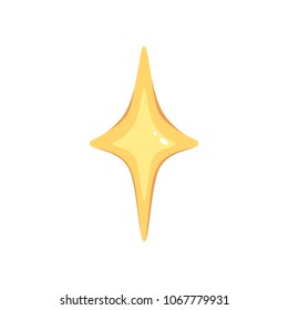 Vector cartoon isolated gold star. Magic element on white background