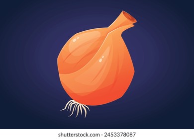 Vektorgrafik Cartoon isolierte Darstellung einer orangen Zwiebel.