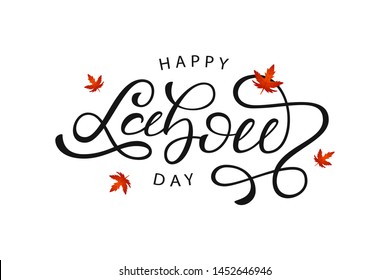 Vector cartoon isolated typography logo of Happy Labour Day in Canada typography logo for template decoration on the white background.