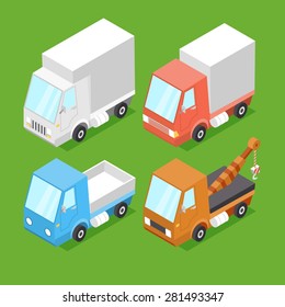 Vector Cartoon Isometric Cars