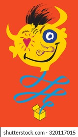 Vector cartoon of Jack in the box. Illustration perfect for parties, mardi gras, carnivals, birthdays