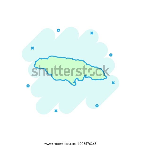 Vector Cartoon Jamaica Map Icon Comic Stock Vector (Royalty Free ...