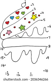 vector cartoon join to the dots with numbers education game pre school activity