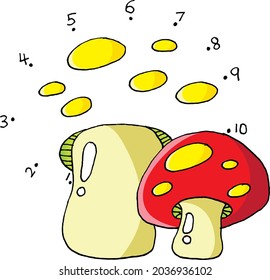 vector cartoon join to the dots with numbers education game pre school activity