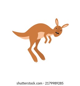 Vector cartoon kangaroo. Australia. Wild animal. kangaroo jumping