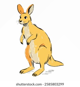 A vector cartoon of a kangaroo standing proudly. Perfect for family, parenting, and wildlife conservation themes.