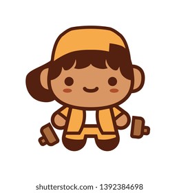 Vector Cartoon Kawaii Character Isolated Illustration