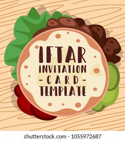 vector cartoon kebab ramadan iftar banner design with delicious lettuce meat and pickle semi flat design