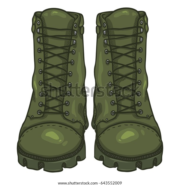 Vector Cartoon Khaki Army Boots High Stock Vector Royalty Free