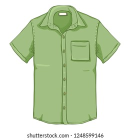 Vector Cartoon Khaki Short Sleeve Men Stock Vector (Royalty Free ...