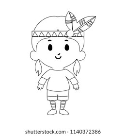 Vector Cartoon Kid Character Isolated On White Background