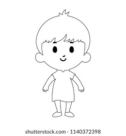 Vector Cartoon Kid Character Isolated On White Background