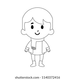 Vector Cartoon Kid Character Isolated On White Background