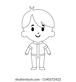 Vector Cartoon Kid Character Isolated On White Background