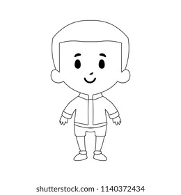 Vector Cartoon Kid Character Isolated On White Background