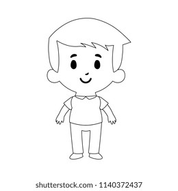 Vector Cartoon Kid Character Isolated On White Background