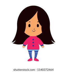 Vector Cartoon Kid Character Isolated On White Background