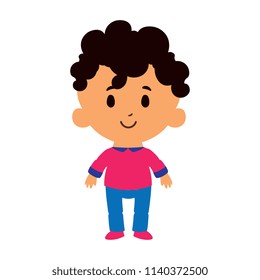 Vector Cartoon Kid Character Isolated On White Background