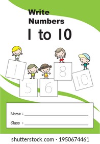 vector cartoon kids education book cover design