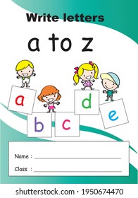 vector cartoon kids education book cover design