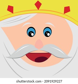 Vector cartoon of King Melchior. Face of the three wise men bringing gifts at Christmas to children