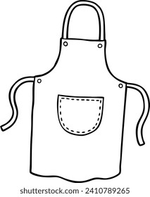 Vector Cartoon Kitchen Apron Line Art