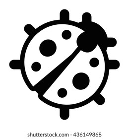 Vector Cartoon Ladybug Icon Isolated On White Background