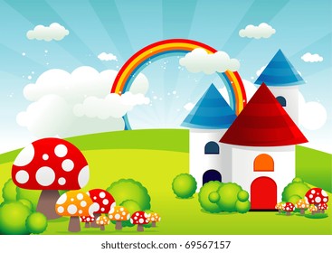 vector cartoon landscape