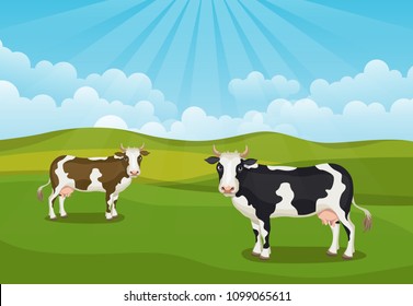 two cows clipart