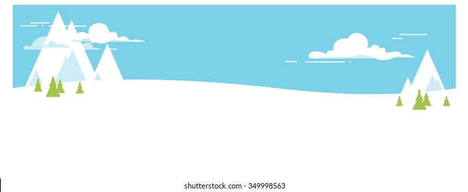 Vector cartoon landscape. winter