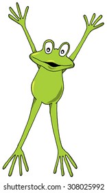 Vector cartoon of a Leaping Frog