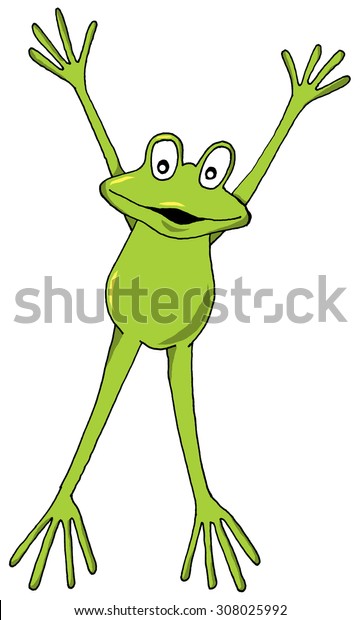 Vector cartoon of a Leaping Frog