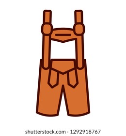 Vector Cartoon Lederhosen Emoji Icon Isolated