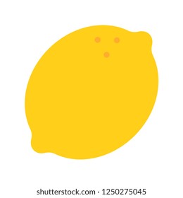 Vector Cartoon Lemon Icon Isolated On White Background